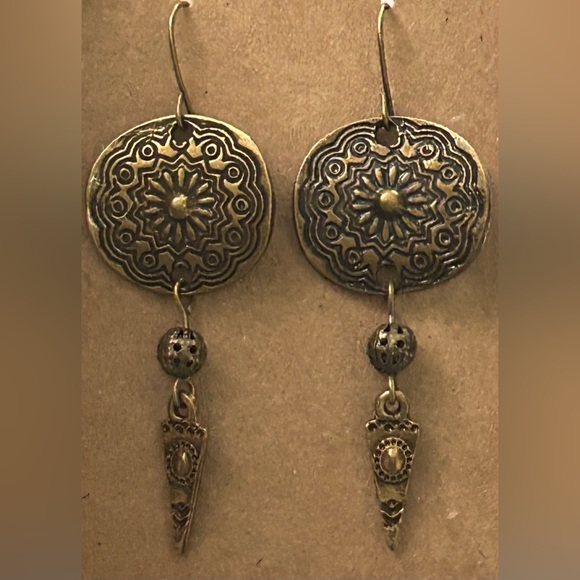 Hand Crafted Jewelry - Antique Bronze Dangle Earrings